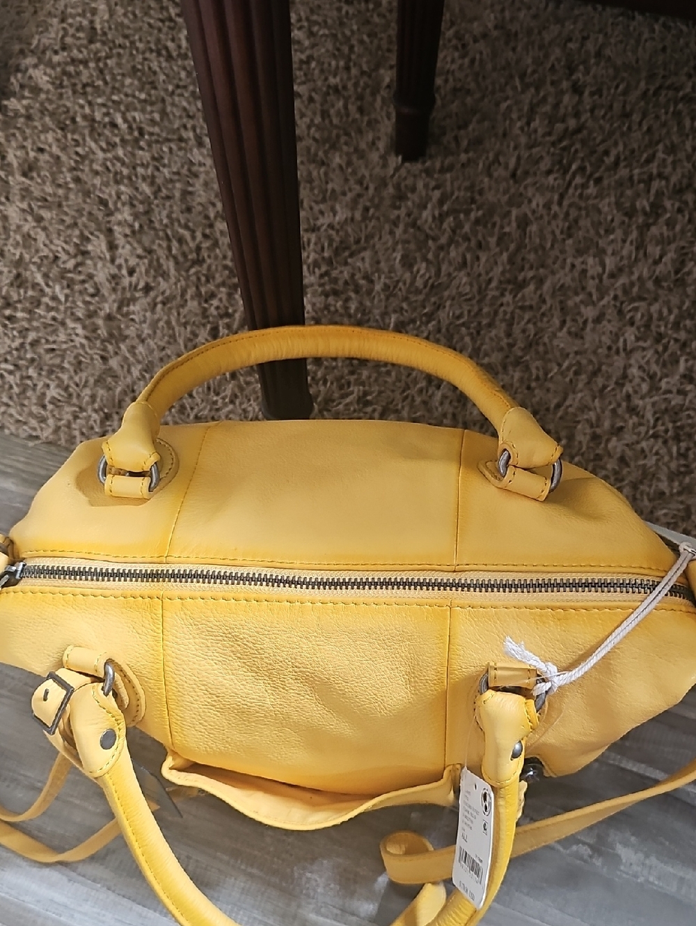 NWT Free People We The Free Baby Emerson Tote Bag Golden Sunset Leather Purse - Picture 7 of 12